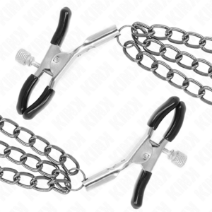 Kink Nipple Grip-Morsetti per capezzoli a 3 catene nere 8 Kink Nipple Grip-Morsetti per capezzoli a 3 catene nere · Accessori BDSM (imaginea 4)