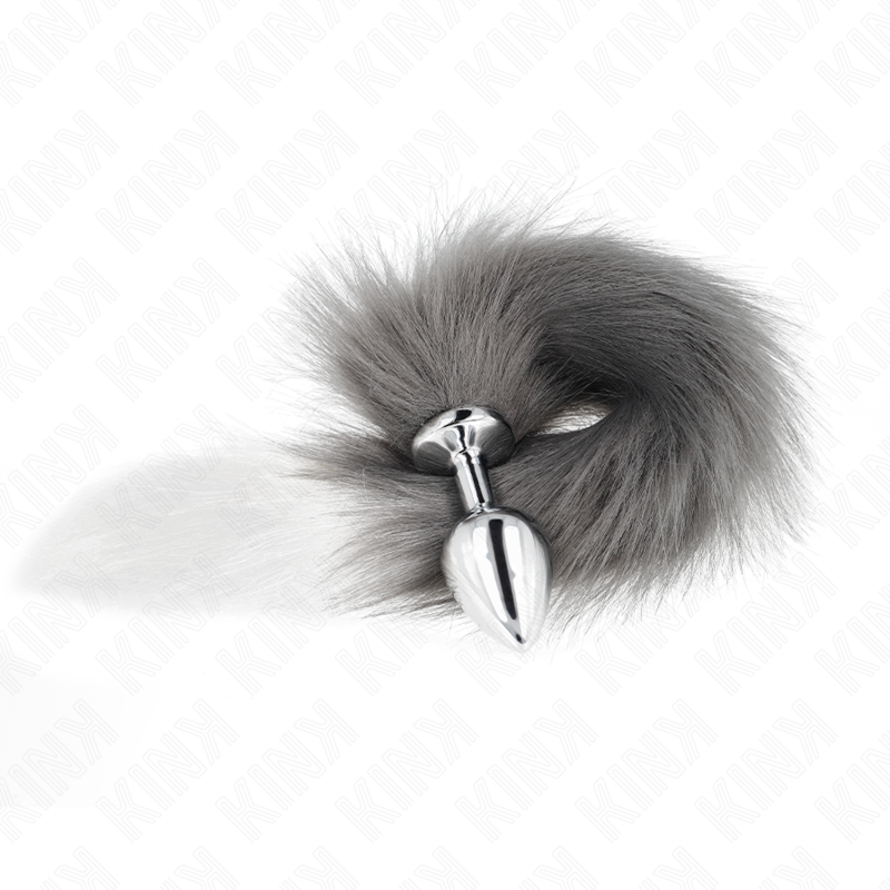 Kink Pleasure Plugs-Anal Plug Size M 8 X 3.5 cm con Coda-Grigio, Bianco, Taglia M 3 Kink Pleasure Plugs-Anal Plug Size M 8 X 3.5 cm con Coda-Grigio, Bianco, Taglia M · Accessori BDSM (imaginea 3)