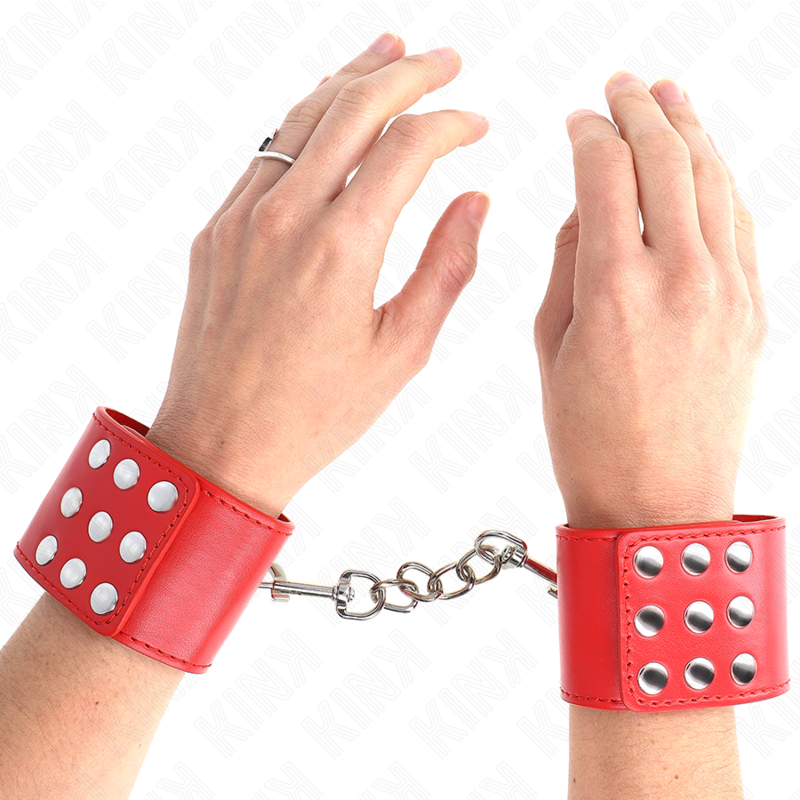 Kink Wrist Restraint-Manette per il polso con Snap Rosso