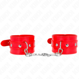 Kink Wrist Restraint-Shiny Hand Cuffs Rosso, Regolabile 23-33 cm · Bondage & Manette (imaginea 4)