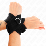 Kink Wrist Restraint-Cross Cuffs Black 34 X 5.5 cm · Bondage & Manette
