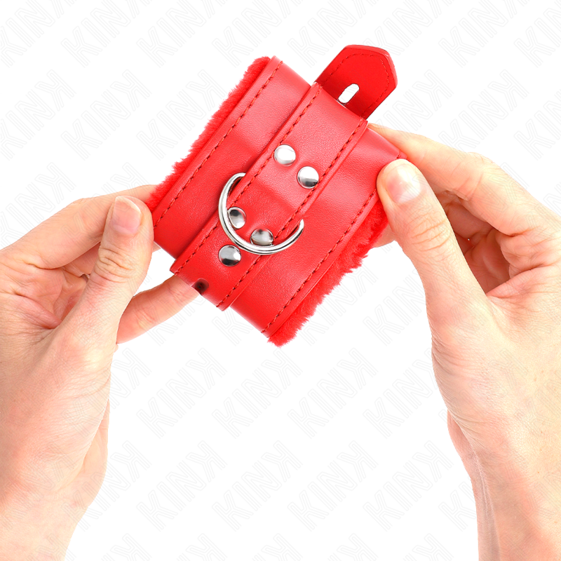Kink Wrist Restraint-Polsini imbottiti con Rosso · Bondage & Manette (imaginea 4)