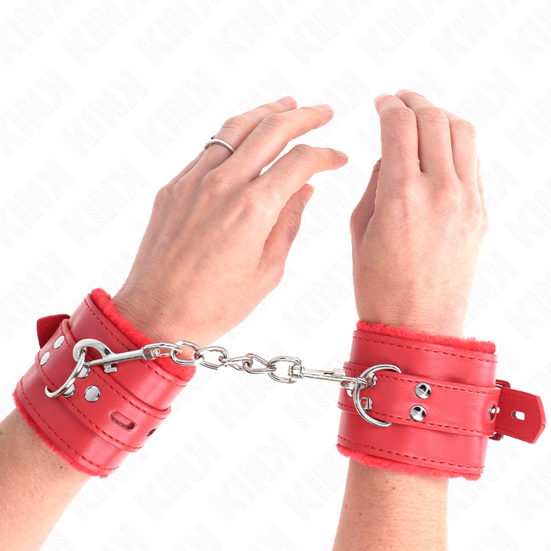 Kink Wrist Restraint-Polsini imbottiti con Rosso