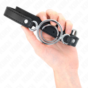 Kink Collar & Gag-Gag con Multiple O-rings 5 cm, Nero, 63 X 2.5 cm 8 Kink Collar & Gag-Gag con Multiple O-rings 5 cm, Nero, 63 X 2.5 cm · Bondage & Manette (imaginea 4)