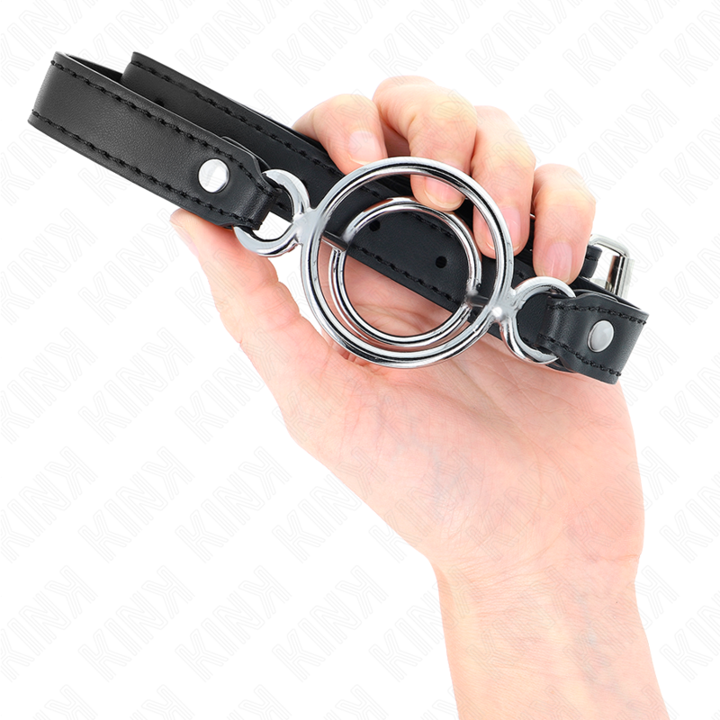 Kink Collar & Gag-Gag con Multiple O-rings 5 cm, Nero, 63 X 2.5 cm 4 Kink Collar & Gag-Gag con Multiple O-rings 5 cm, Nero, 63 X 2.5 cm · Bondage & Manette (imaginea 4)