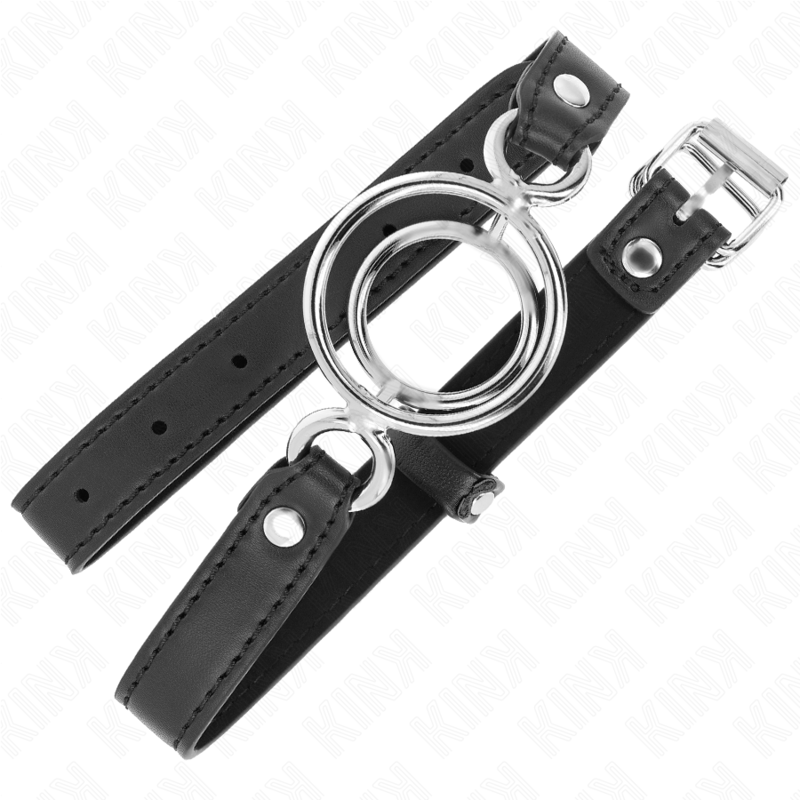 Kink Collar & Gag-Gag con Multiple O-rings 5 cm, Nero, 63 X 2.5 cm 2 Kink Collar & Gag-Gag con Multiple O-rings 5 cm, Nero, 63 X 2.5 cm · Bondage & Manette (imaginea 2)