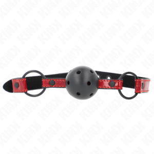 Kink Collar & Gag-Gag Palla di Leatherette Lucios 4.5 cm - Cinturino · Bondage & Manette