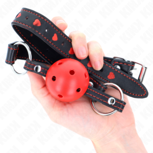 Kink Collar & Gag-Gag a Sfera Rossa Modello 2 65 X 2.5 cm · Bondage & Manette (imaginea 3)
