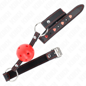 Kink Collar & Gag-Gag a Sfera Rossa Modello 2 65 X 2.5 cm · Bondage & Manette (imaginea 4)