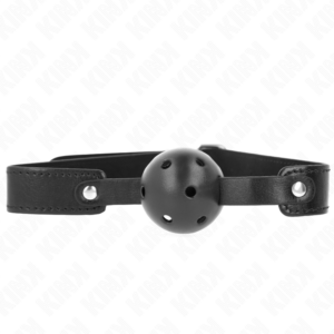 Kink Collar & Gag-Palla Respirabile Nera 4.5 cm, Cinturino 65 X · Bondage & Manette