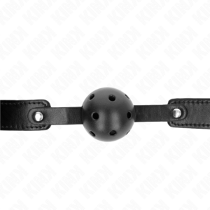 Kink Collar & Gag-Palla Respirabile Nera 4.5 cm, Cinturino 65 X · Bondage & Manette (imaginea 3)