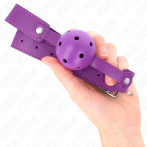 Kink Collar & Gag-Gag Palla Respirabile Viola 4.5 cm, Cinturino 65 X · Bondage & Manette (imaginea 4)