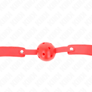 Kink Collar & Gag-Ball Gag Respirabile Rosso 4.5 cm, Cinturino 65 X · Bondage & Manette (imaginea 2)