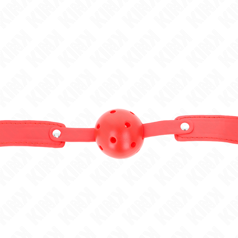 Kink Collar & Gag-Ball Gag Respirabile Rosso 4.5 cm, Cinturino 65 X 2 Kink Collar & Gag-Ball Gag Respirabile Rosso 4.5 cm, Cinturino 65 X · Bondage & Manette (immagine 2)