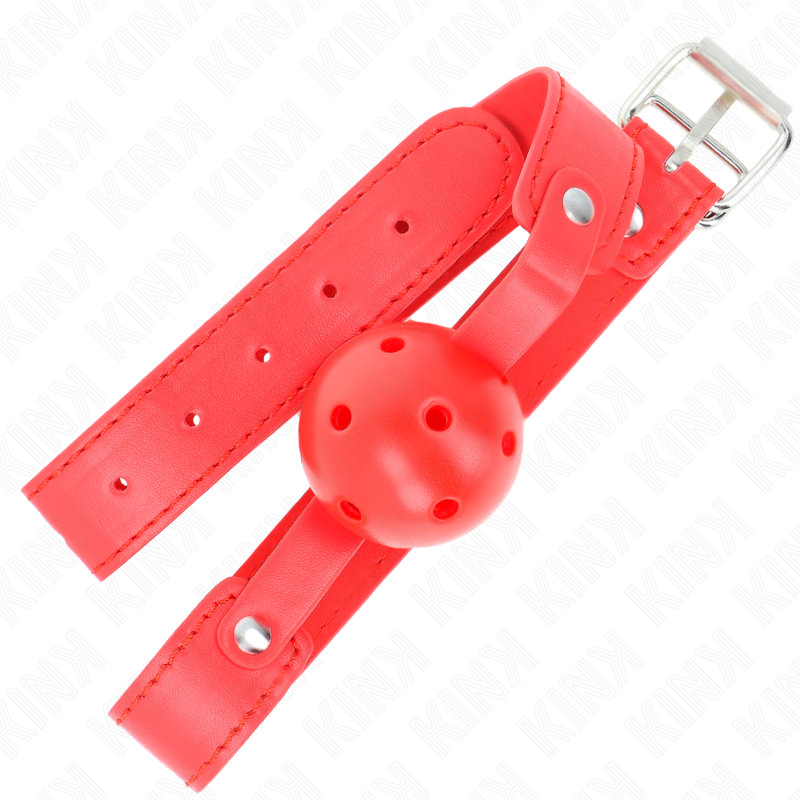 Kink Collar & Gag-Ball Gag Respirabile Rosso 4.5 cm, Cinturino 65 X 4 Kink Collar & Gag-Ball Gag Respirabile Rosso 4.5 cm, Cinturino 65 X · Bondage & Manette (immagine 4)