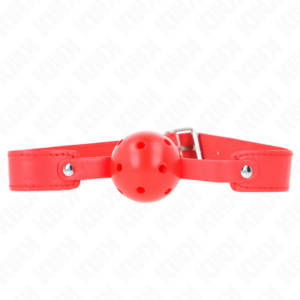 Kink Collar & Gag-Ball Gag Respirabile Rosso 4.5 cm, Cinturino 65 X · Bondage & Manette