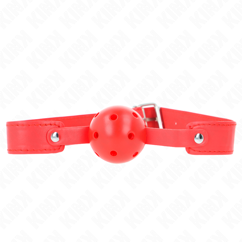 Kink Collar & Gag-Ball Gag Respirabile Rosso 4.5 cm, Cinturino 65 X 1 Kink Collar & Gag-Ball Gag Respirabile Rosso 4.5 cm, Cinturino 65 X · Bondage & Manette