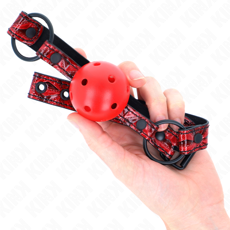 Kink Collar & Gag-Gag con Sfera Modello Diamante 4.5 cm, 64.5 cm · Bondage & Manette (imaginea 4)