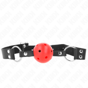 Kink Collar & Gag-Gag con Sfera Respirabile 4 cm con Doppia Notte Rosso · Bondage & Manette