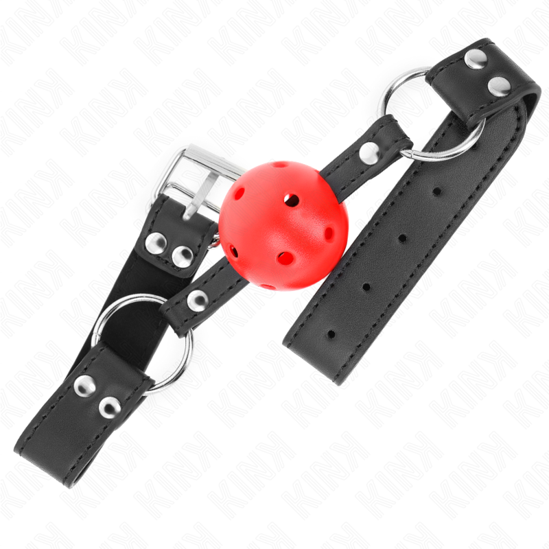 Kink Collar & Gag-Gag Palla Respirabile 4 cm con Cinturino in Pelle 2 Kink Collar & Gag-Gag Palla Respirabile 4 cm con Cinturino in Pelle · Bondage & Manette (imaginea 2)