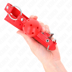 Kink Collar & Gag-Gag con Palla Traspirante 4 cm con Doppia Notte · Bondage & Manette (immagine 4)