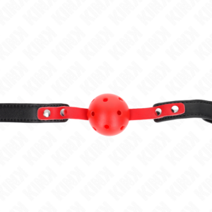Kink Collar & Gag-Palla Solida Vuota 4 cm Gag con Cinturino Nera 60