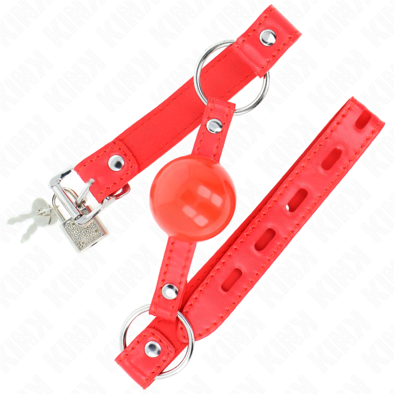 Kink Collar & Gag-Tpe Ball 4 cm Gag con Rosso Lock 60 X 2 cm 3 Kink Collar & Gag-Tpe Ball 4 cm Gag con Rosso Lock 60 X 2 cm · Bondage & Manette (imaginea 3)