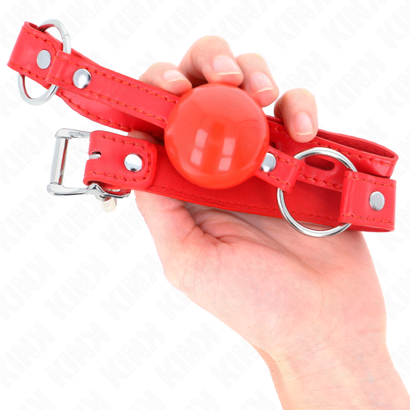 Kink Collar & Gag-Tpe Ball 4 cm Gag con Rosso Lock 60 X 2 cm · Bondage & Manette (imaginea 4)