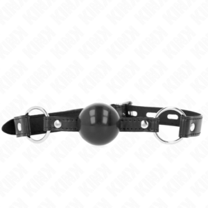Kink Collar & Gag-Gag con Sfera Tpe Nero 4 cm, 60 X 2 cm