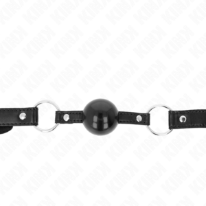 Kink Collar & Gag-Gag con Sfera Tpe Nero 4 cm, 60 X 2 cm · Bondage & Manette (imaginea 3)