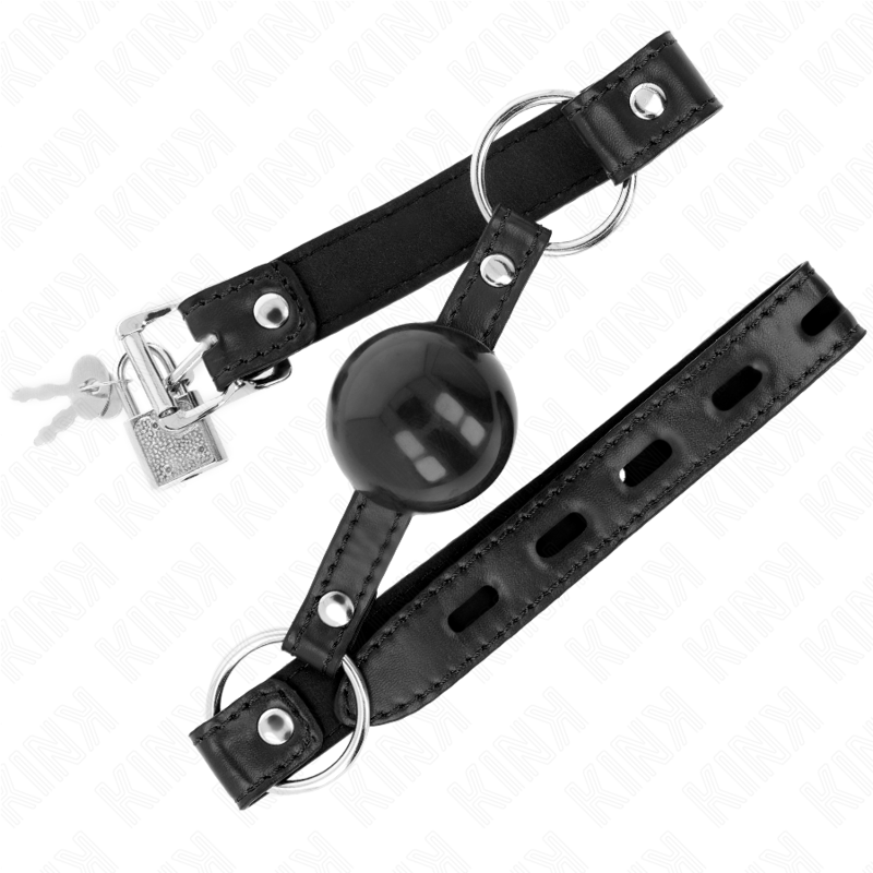 Kink Collar & Gag-Gag con Sfera Tpe Nero 4 cm, 60 X 2 cm 2 Kink Collar & Gag-Gag con Sfera Tpe Nero 4 cm, 60 X 2 cm · Bondage & Manette (imaginea 2)