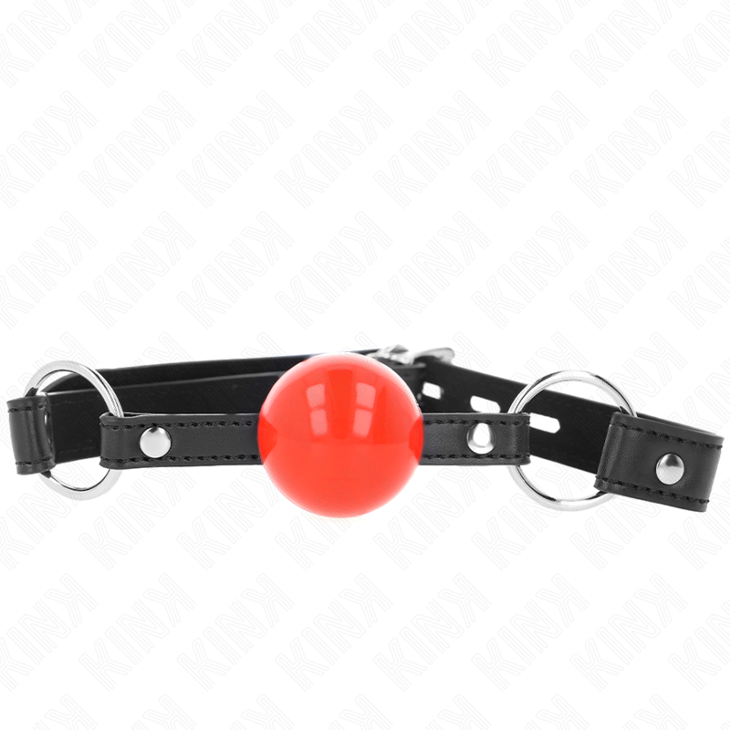 Kink Collar & Gag-Ball Gag 4 cm con lucchetto, Rossa Ball, Cinturino 3 Kink Collar & Gag-Ball Gag 4 cm con lucchetto, Rossa Ball, Cinturino · Bondage & Manette (immagine 3)