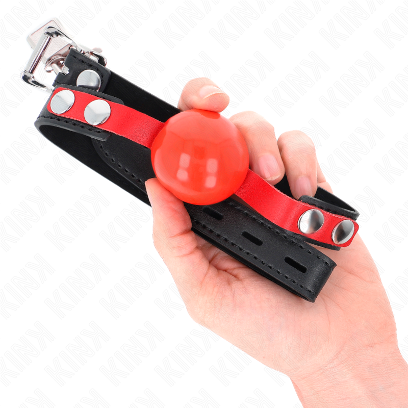 Kink Collar & Gag-Gag con Sfera Soft Tpe 4 cm, Modello 4, 60 X 2 cm · Bondage & Manette (imaginea 4)