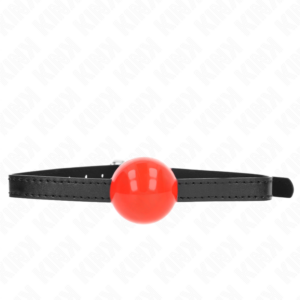 Kink Collar & Gag-Gag Palla Solida Rossa 4 cm, 65 X 1.5 cm-Silicone