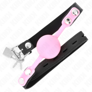 Kink Collar & Gag-Gag con Sfera Luminosa in Silicone 4 cm, Imbracatura 60 · Bondage & Manette (imaginea 2)