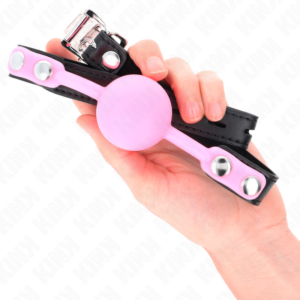 Kink Collar & Gag-Gag con Sfera Luminosa in Silicone 4 cm, Imbracatura 60 · Bondage & Manette (imaginea 4)