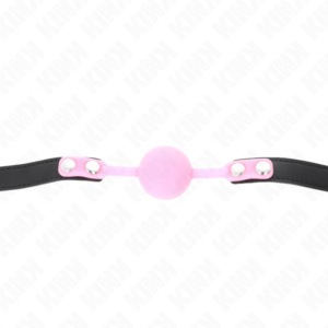 Kink Collar & Gag-Gag con Sfera Luminosa in Silicone 4 cm, Imbracatura 60 · Bondage & Manette (imaginea 3)