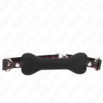 Kink Collar & Gag-Black Bone 12 cm Gag 63 X 2 cm-Silicone · Bondage & Manette