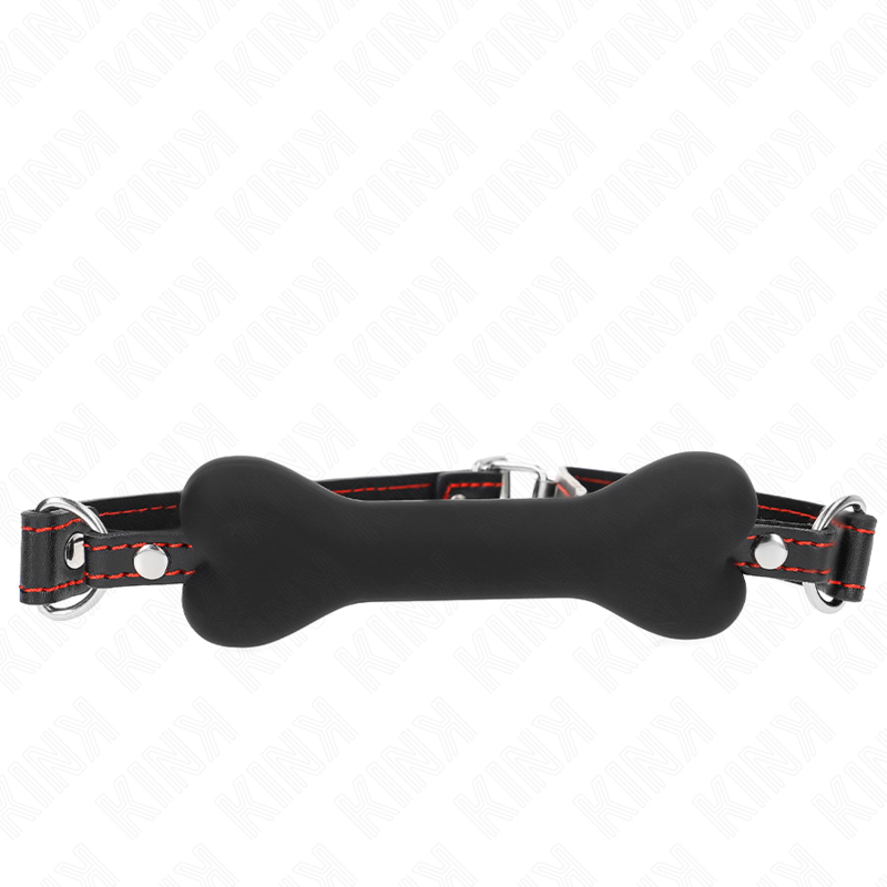 Kink Collar & Gag-Black Bone 12 cm Gag 63 X 2 cm-Silicone 1 Kink Collar & Gag-Black Bone 12 cm Gag 63 X 2 cm-Silicone · Bondage & Manette