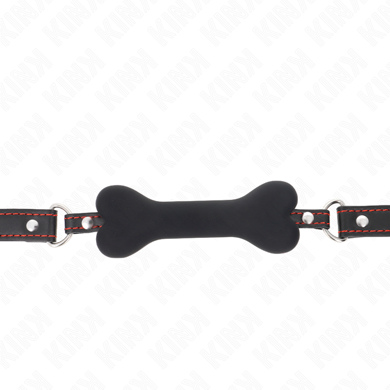 Kink Collar & Gag-Black Bone 12 cm Gag 63 X 2 cm-Silicone 3 Kink Collar & Gag-Black Bone 12 cm Gag 63 X 2 cm-Silicone · Bondage & Manette (imaginea 3)