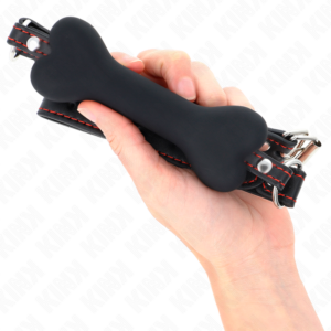 Kink Collar & Gag-Black Bone 12 cm Gag 63 X 2 cm-Silicone 8 Kink Collar & Gag-Black Bone 12 cm Gag 63 X 2 cm-Silicone · Bondage & Manette (imaginea 4)