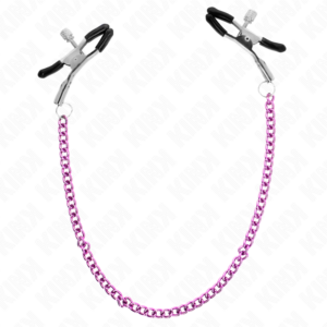 Kink Nipple Grip-Morsetti per capezzolo a catena Viola - 30 cm-Metal · Accessori BDSM (imaginea 2)
