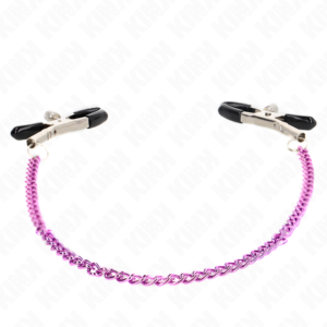 Kink Nipple Grip-Morsetti per capezzolo a catena Viola - 30 cm-Metal · Accessori BDSM (imaginea 3)