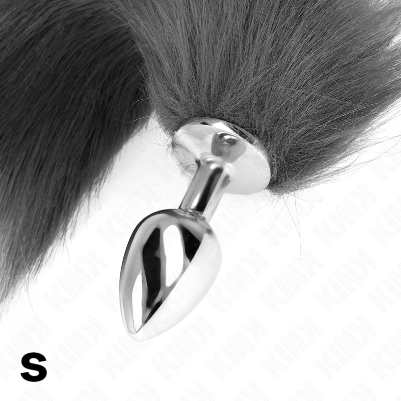 Kink Pleasure Plugs-Plug anale Size S 7 X 3 cm con Coda Sintetica-Grigio, Bianco, Taglia S 4 Kink Pleasure Plugs-Plug anale Size S 7 X 3 cm con Coda Sintetica-Grigio, Bianco, Taglia S · Accessori BDSM (imaginea 4)