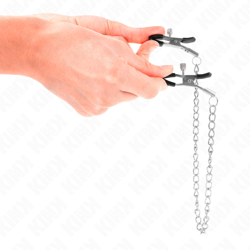 Kink Nipple Grip-Morsetti per capezzoli a catena sottile 30 cm-Metal 3 Kink Nipple Grip-Morsetti per capezzoli a catena sottile 30 cm-Metal · Accessori BDSM (imaginea 3)