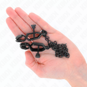 Kink Nipple Grip-Morsetti per capezzoli a catena piatta nera 30 · Accessori BDSM (imaginea 4)
