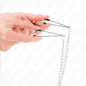 Kink Nipple Grip-Tripla Clip per Seno e Clitoride a Catena · Accessori BDSM (imaginea 3)
