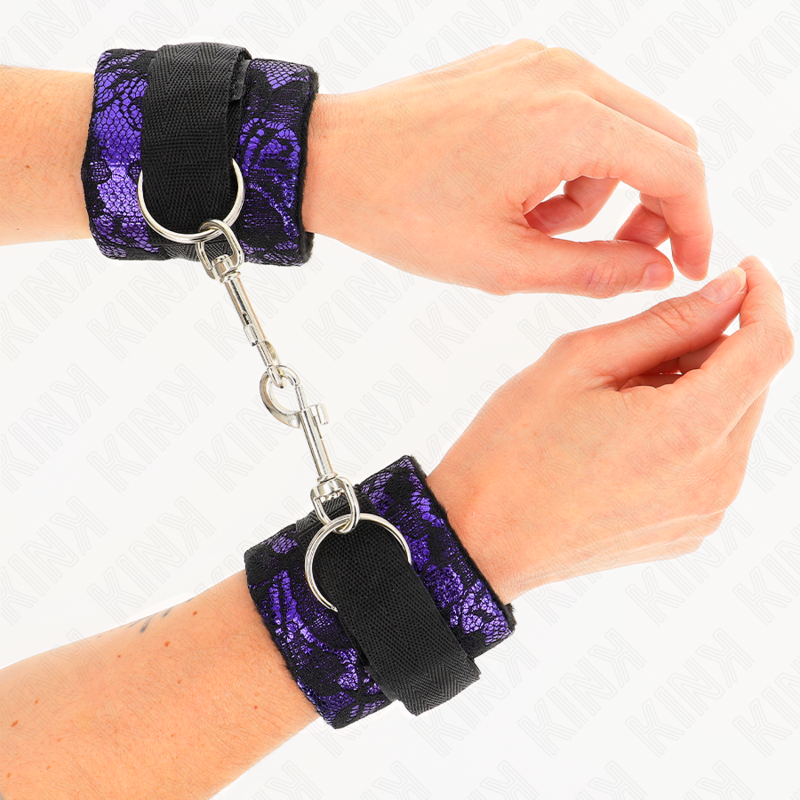 Kink Wrist Restraint-Polsini Corti Pizzo Velluto e Legatura