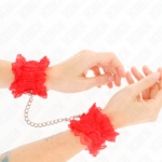 Kink Wrist Restraint-Braccialetti elastici in pizzo, rossi · Bondage & Manette