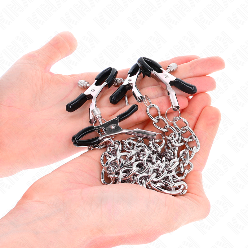 Kink Nipple Grip-4 Morsetti per capezzoli con catene 32 cm 2 Kink Nipple Grip-4 Morsetti per capezzoli con catene 32 cm · Accessori BDSM (imaginea 2)